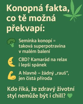 Kdo by řekl, že zdravý životní styl může být i chill? 😎💚 Objev kouzlo ko*opí – od semínek až po CBD.🍀