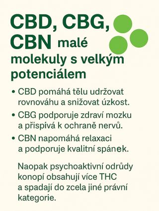 CBD vs. CBN vs. CBG – jaký je mezi nimi rozdíl? 🌿✨ CBD – pomáhá zklidnit mysl, uvolnit tělo a lépe zvládat každodenní...